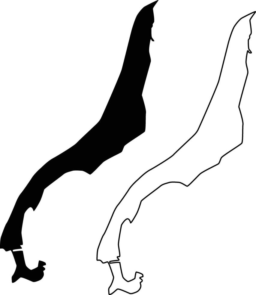 Map of Lake Saltonstall Connecticut USA Silhouette Flat and Outline Design vector