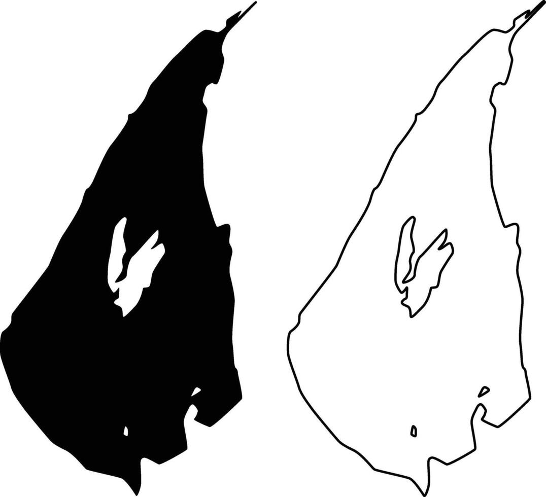 Map of Lake Gaillard Connecticut USA Silhouette Flat and Outline Design vector