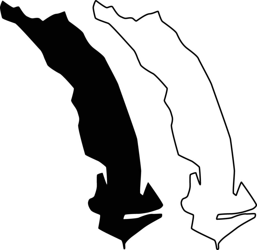 Map of West Thompson Lake Connecticut USA Silhouette Flat and Outline Design vector