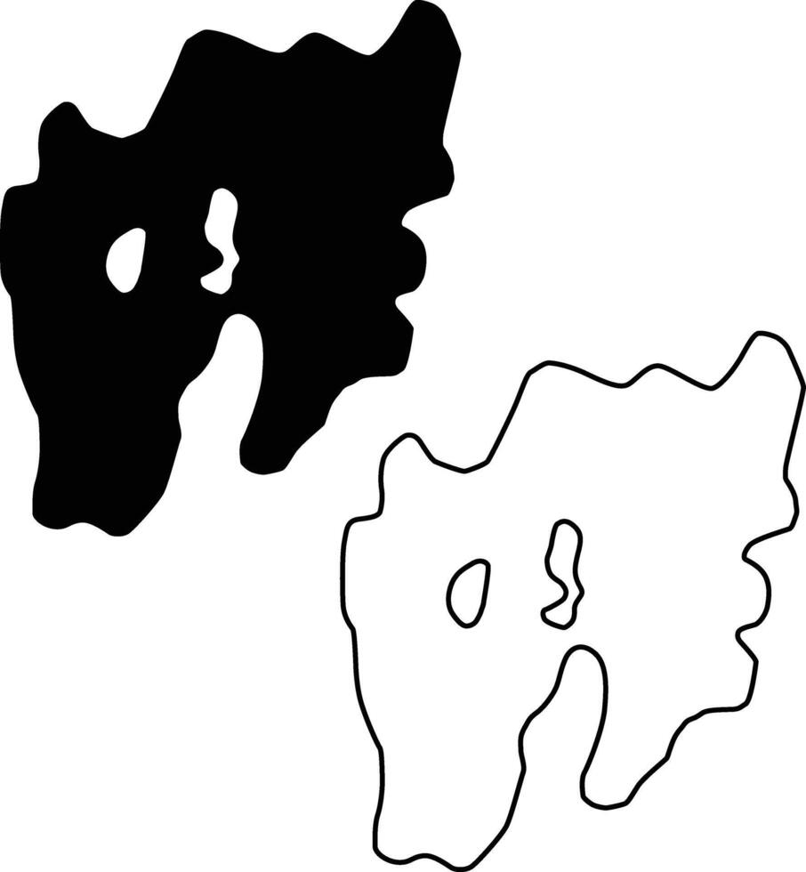 Map of Lake Chaffee Connecticut USA Silhouette Flat and Outline Design vector