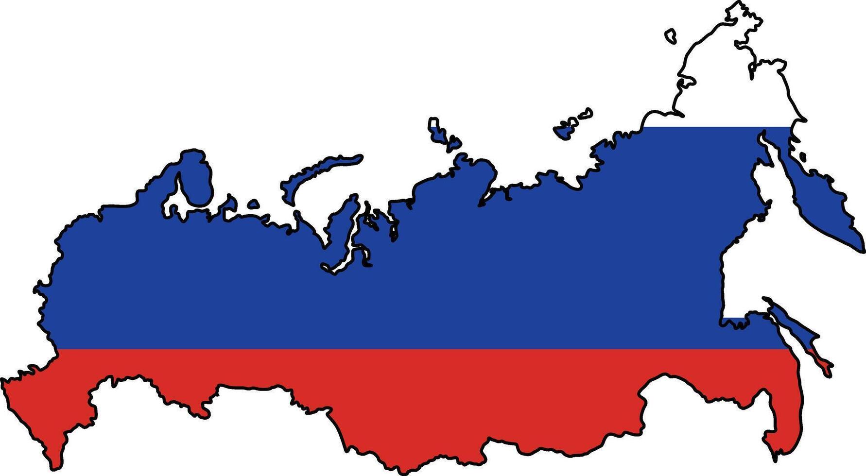 Map of Russia with Flag on White Background vector