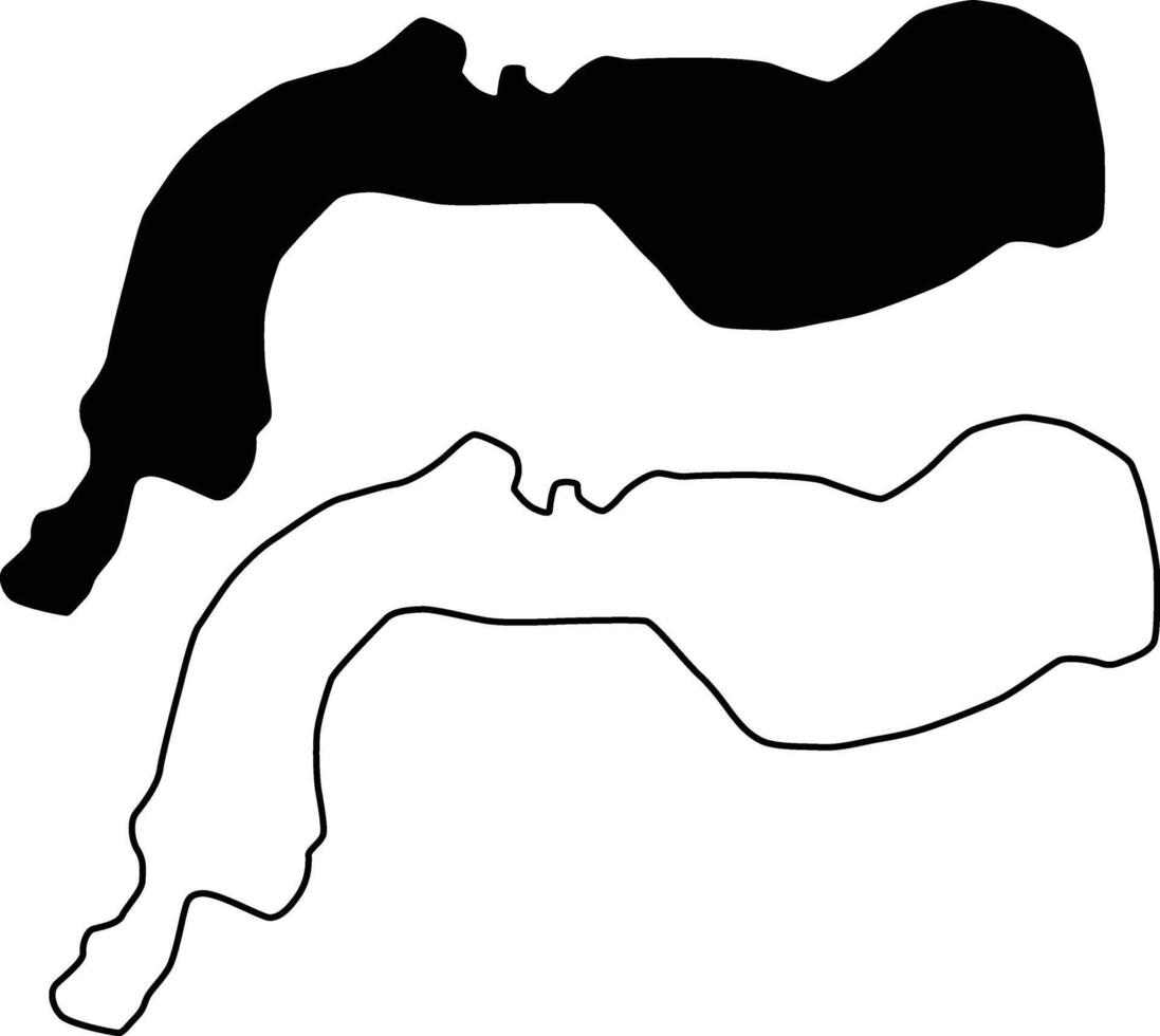 Map of Lake Comegys Delaware USA Silhouette Flat and Outline Design vector