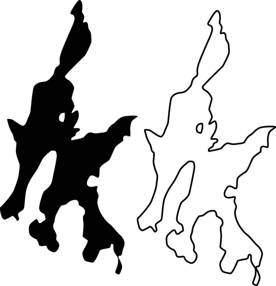 Map of Converse Lake Connecticut USA Silhouette Flat and Outline Design vector