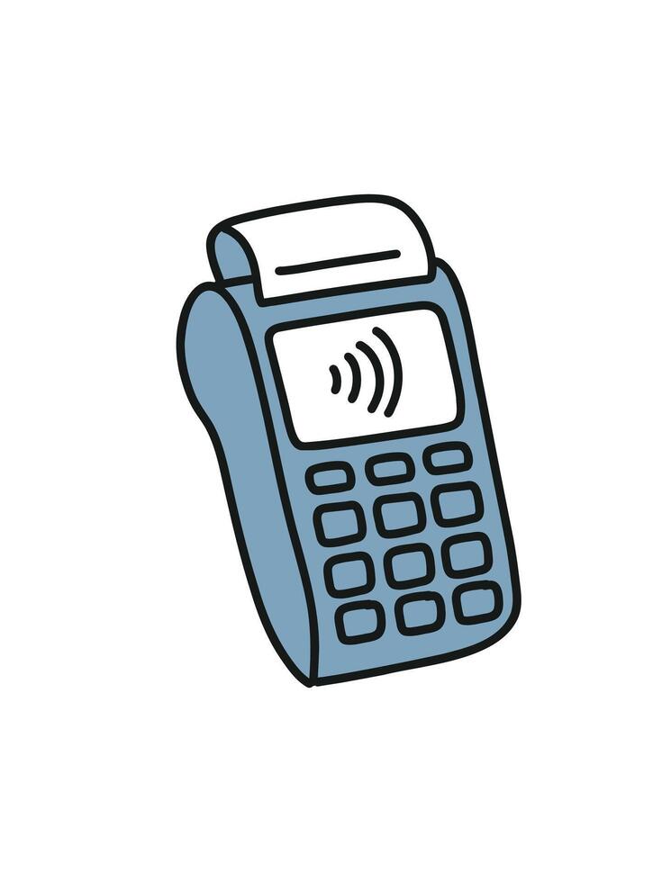 contactless payment, wireless pos terminal vector