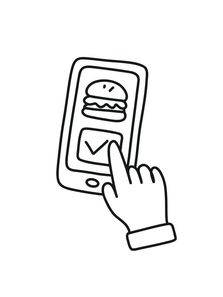 food order mobile app, fast food touch screen vector