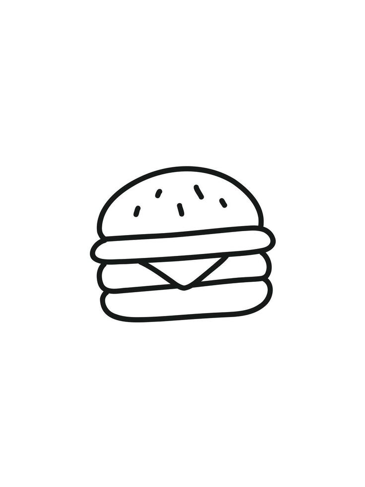 classic hamburger icon, fast food burger vector