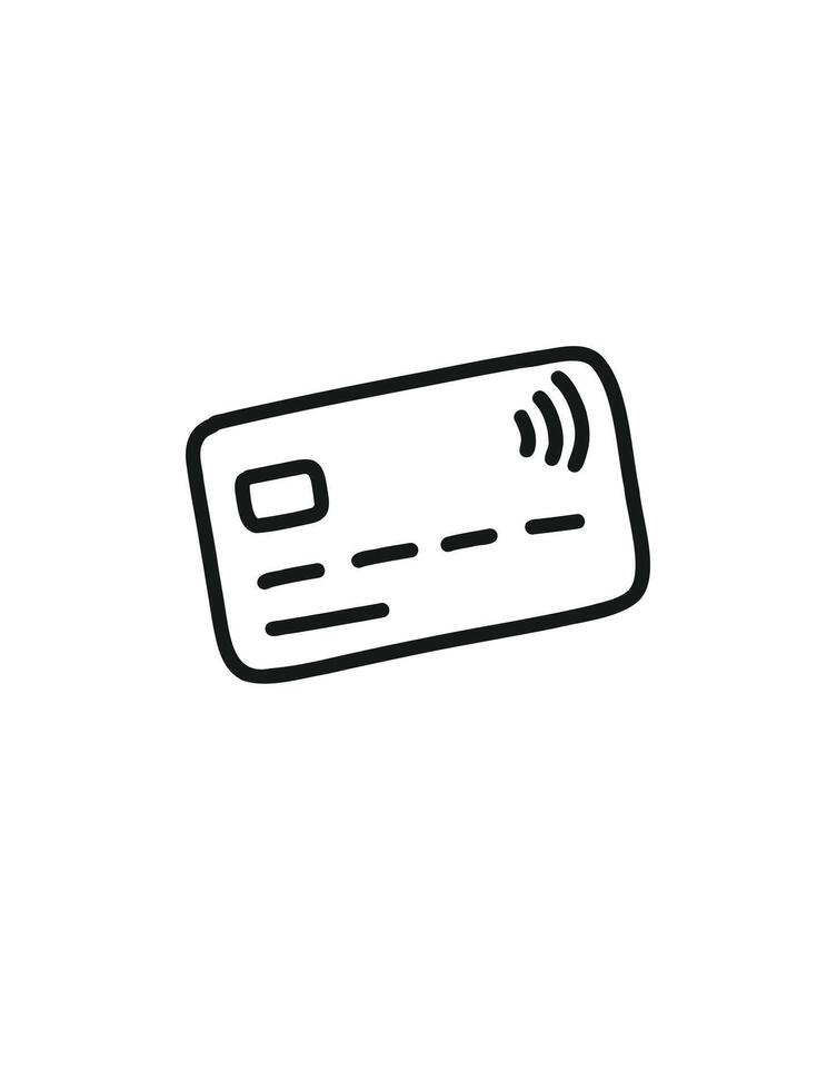 banking card icon, credit card outline vector