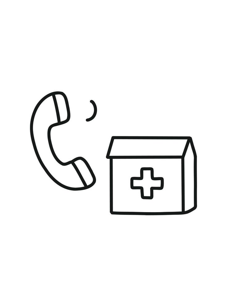 emergency medical call, phone health consultation vector