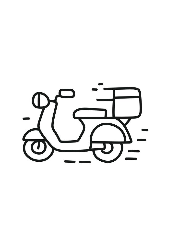 fast food scooter, delivery scooter icon vector