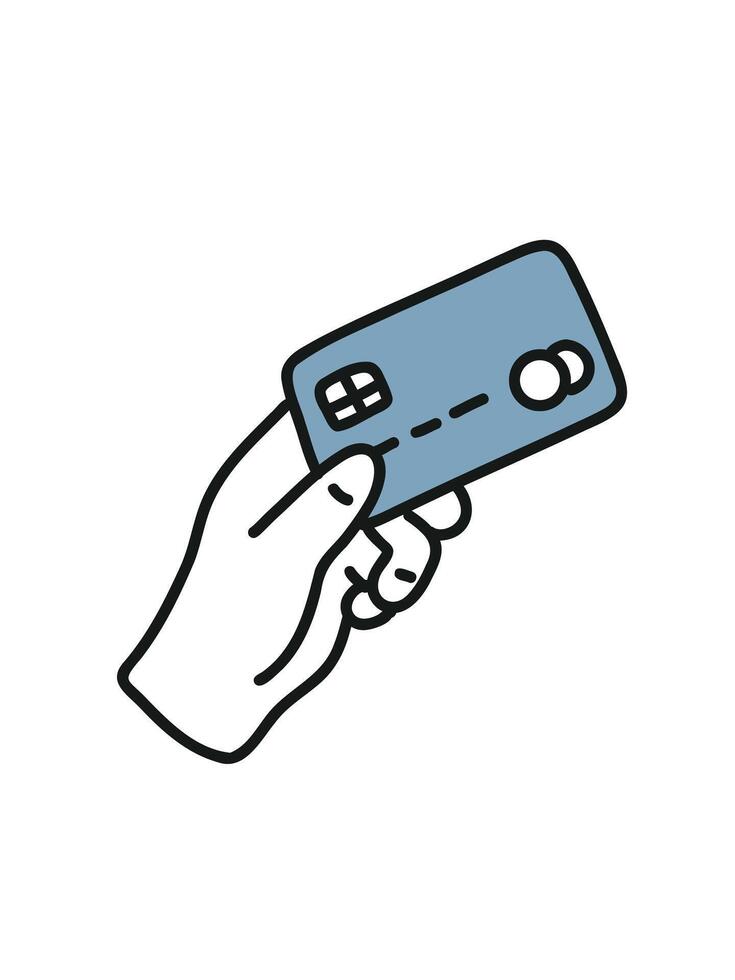 handing credit card, financial card gesture vector