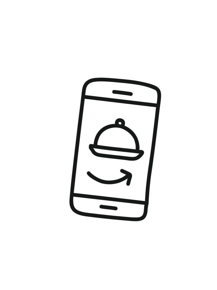 online food order, mobile menu icon vector