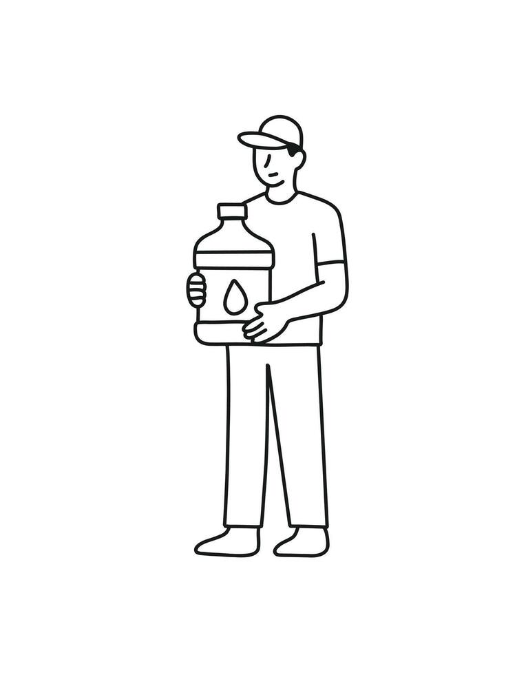 water courier with bottles vector