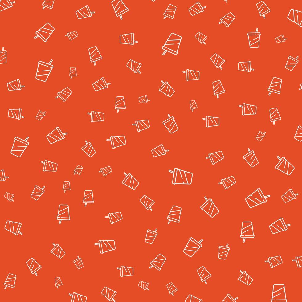 Drinks cup pattern. Restaurant menu background. vector