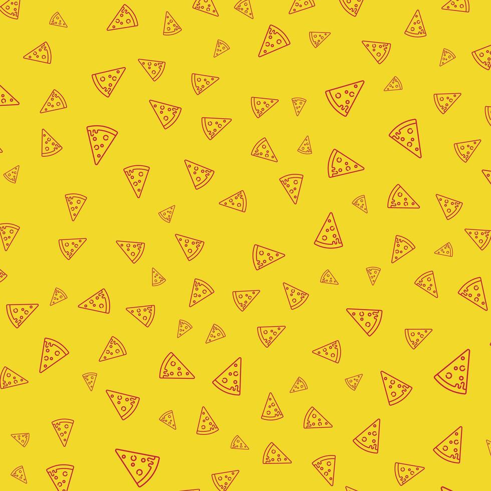 Fast food pattern with line icons of pizza. Restaurant menu background. vector