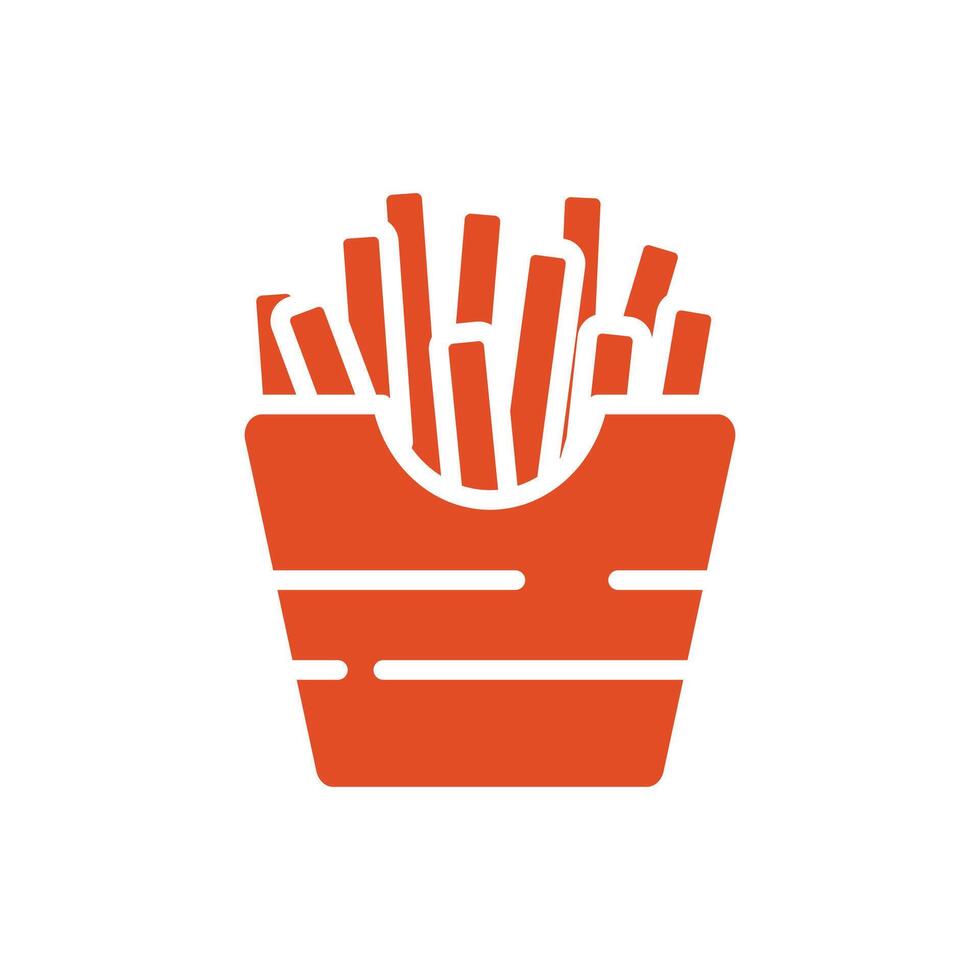Fast food french fries icon. Flat design snack. . vector