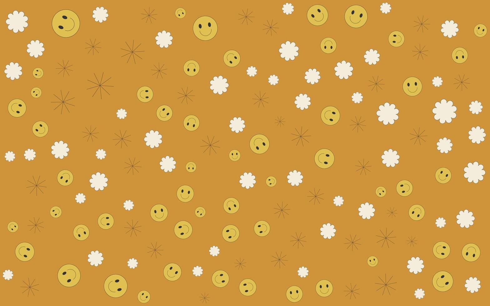 Abstract groovy daisy flowers background. illustration. vector