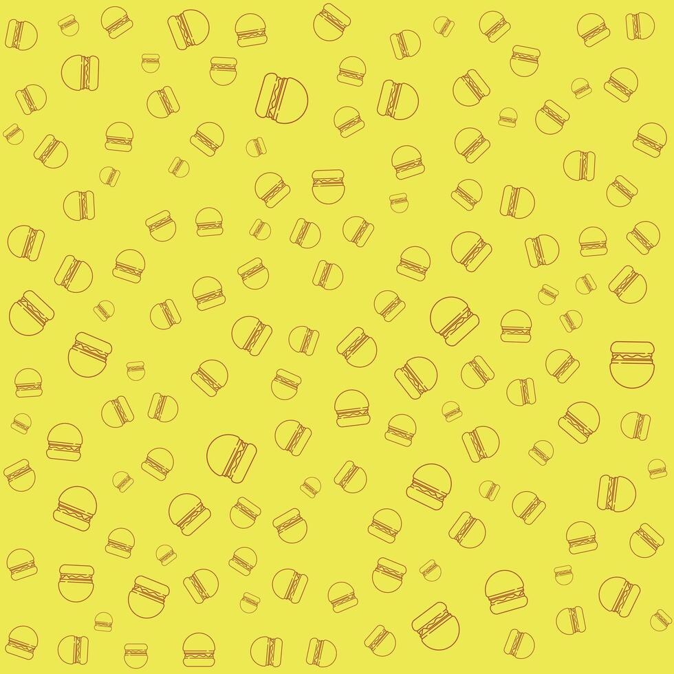 Fast food burger pattern background. vector