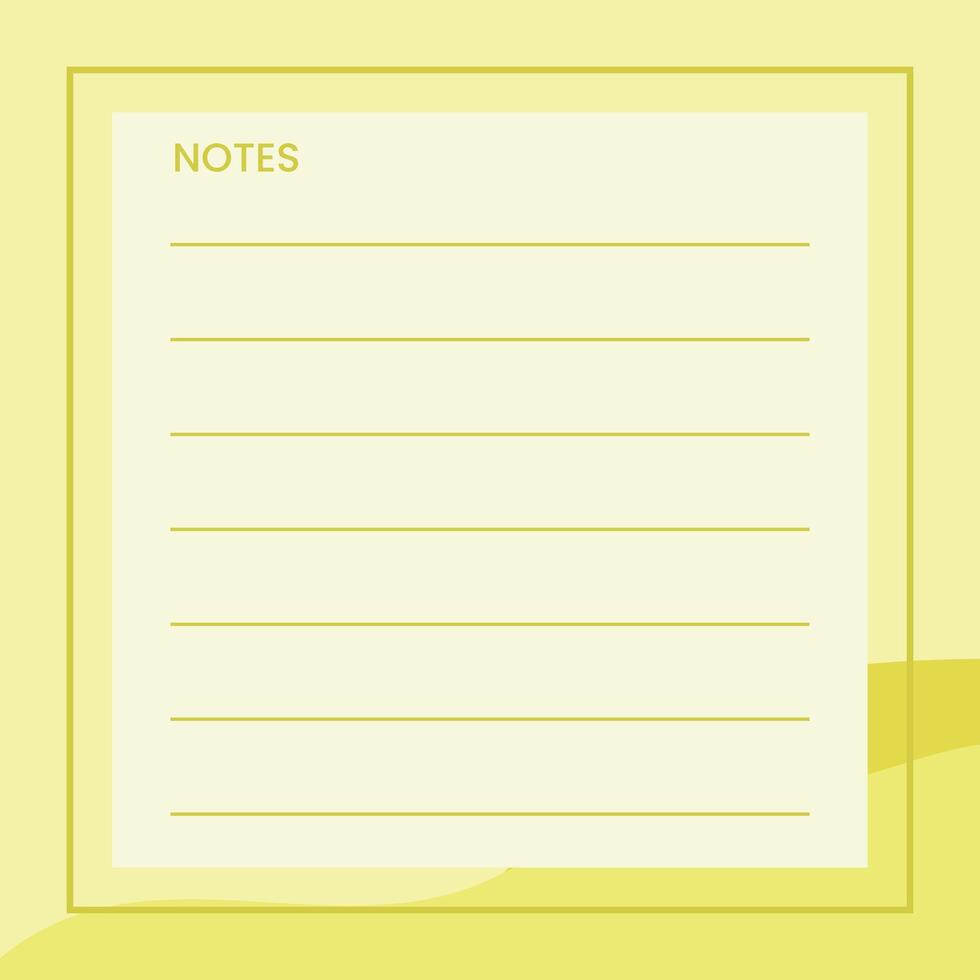 Plain notebook paper. Blank paper template. vector