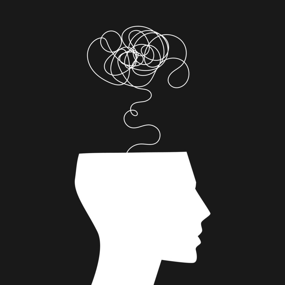ADHD problems mental health. illustration vector