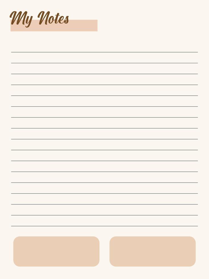 Note paper template with vintage design. vector