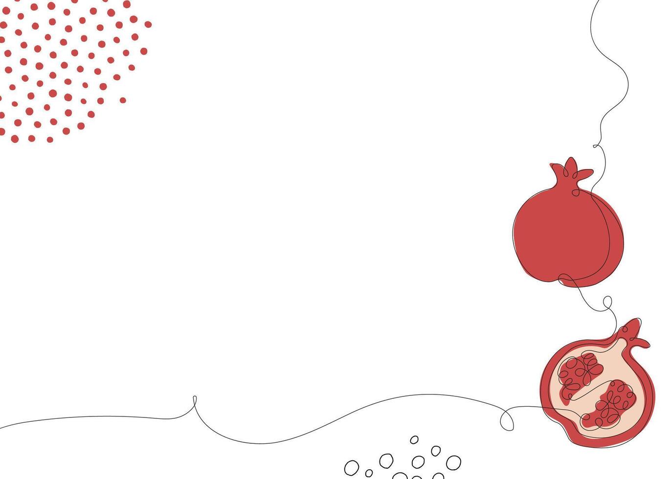 Pomegranate continuous line background. One single line organic healthy food concept. Minimalism modern style graphics design. vector