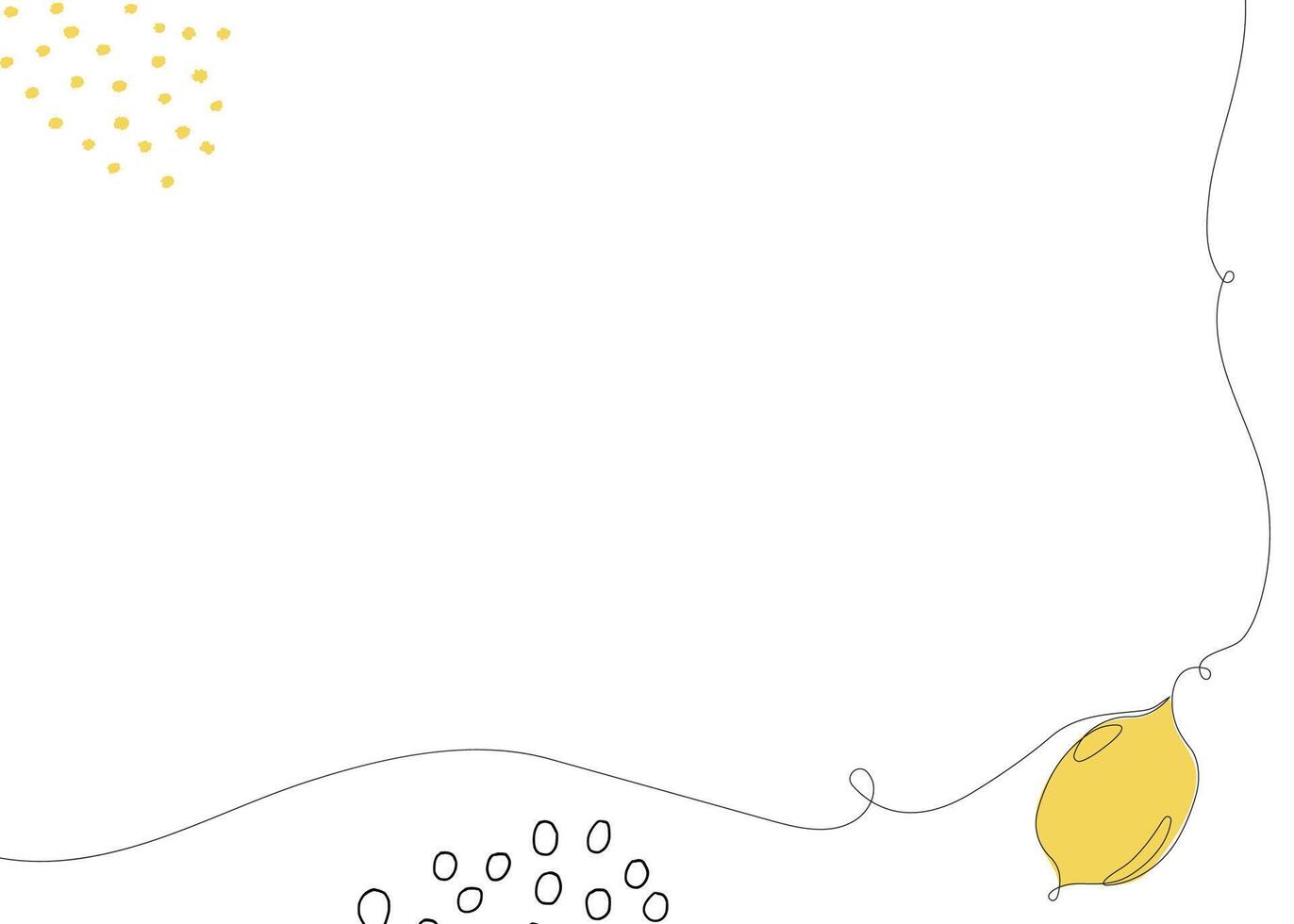 Lemon continuous line background with colorful elements. One single line organicfood concept. Minimalism modern style graphics design. vector