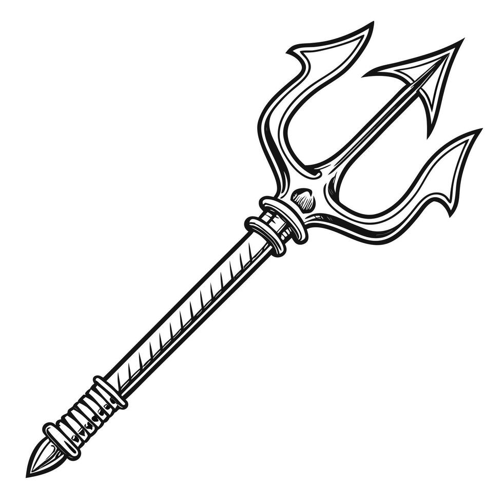 Divine Depth Poseidon Trident Symbol vector