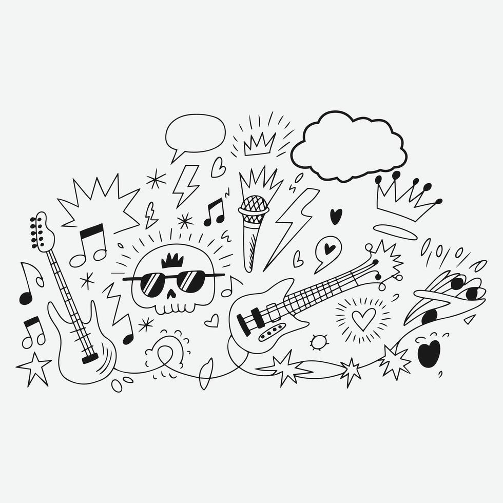 Random element doodle hand drawn fun illustration vector
