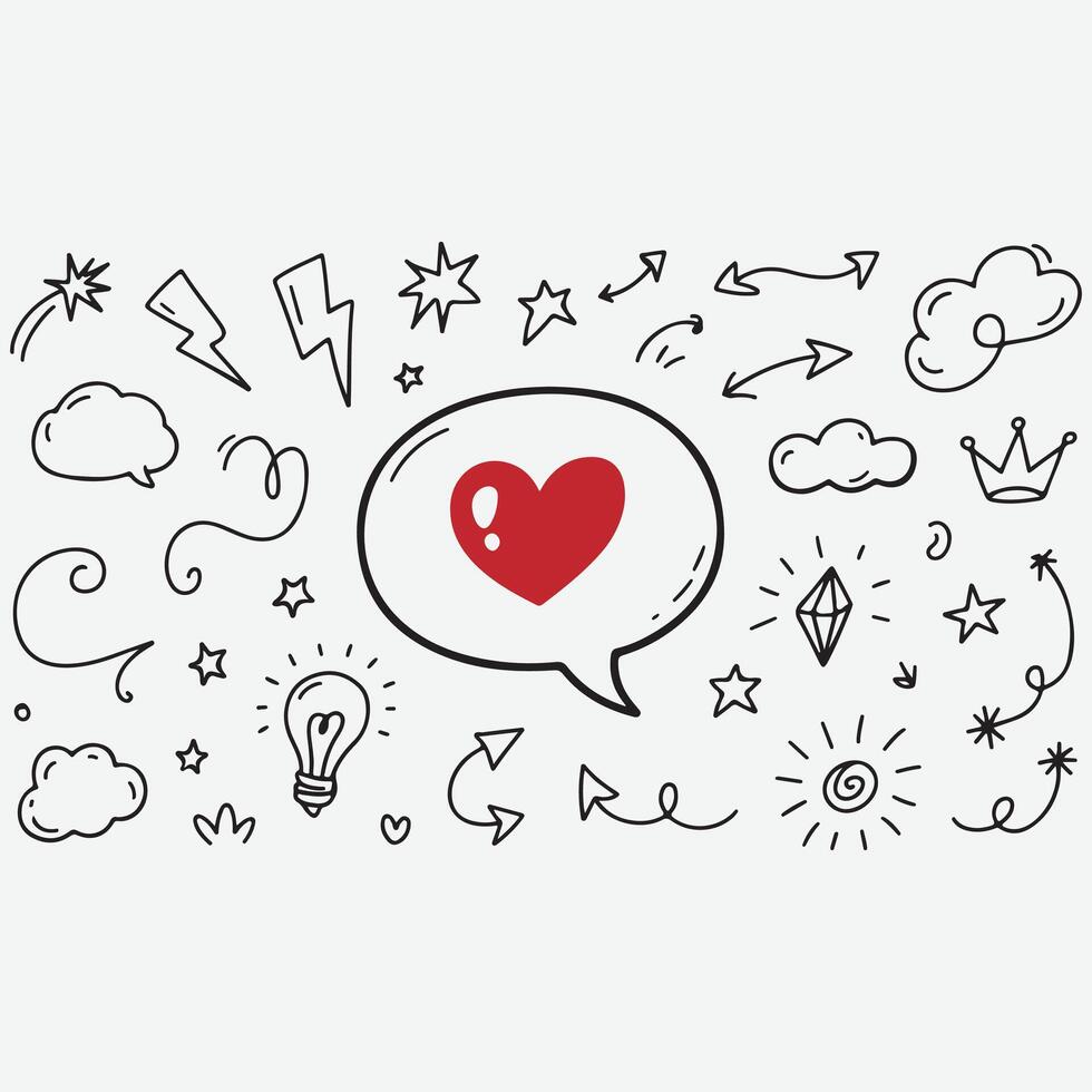 A black and white graphic design featuring a heart inside a speech bubble vector