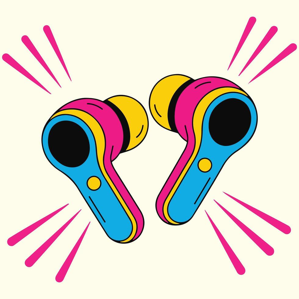 Wireless earphones Icon vector
