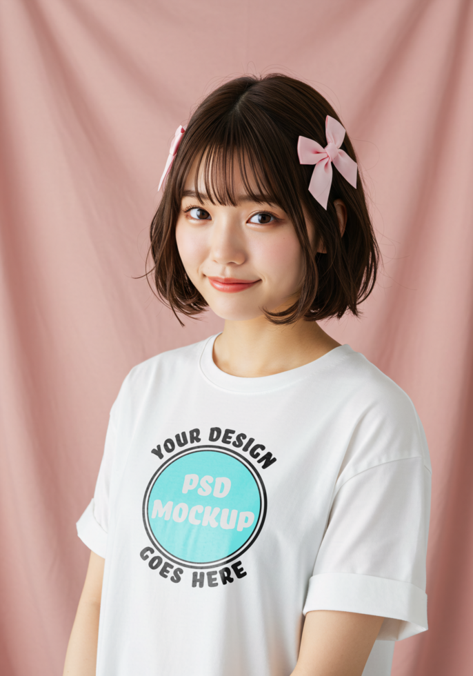 Frontal View Tee Mockup for Digital Design Presentation psd