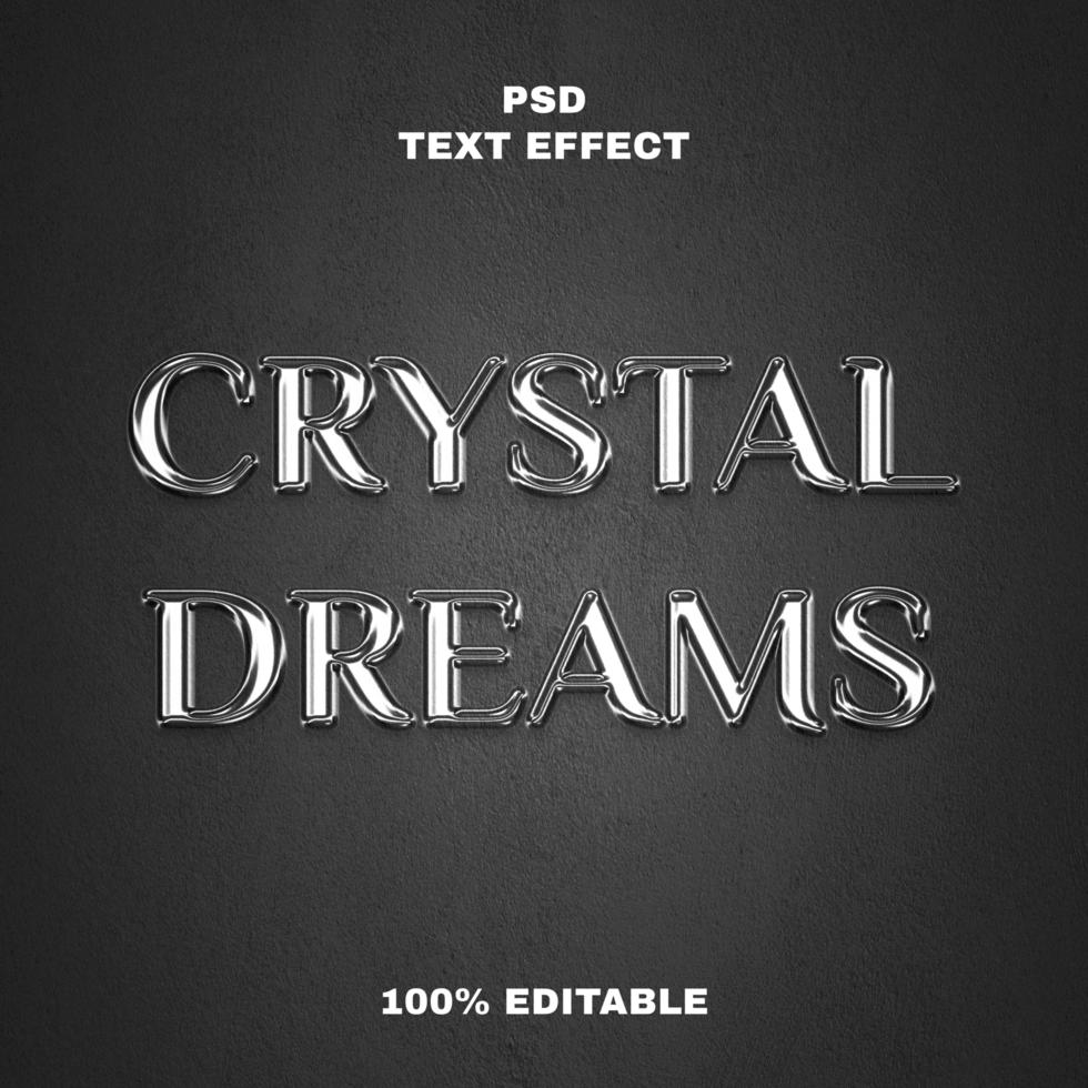 Chrystal Dreams Editable Text Effect psd