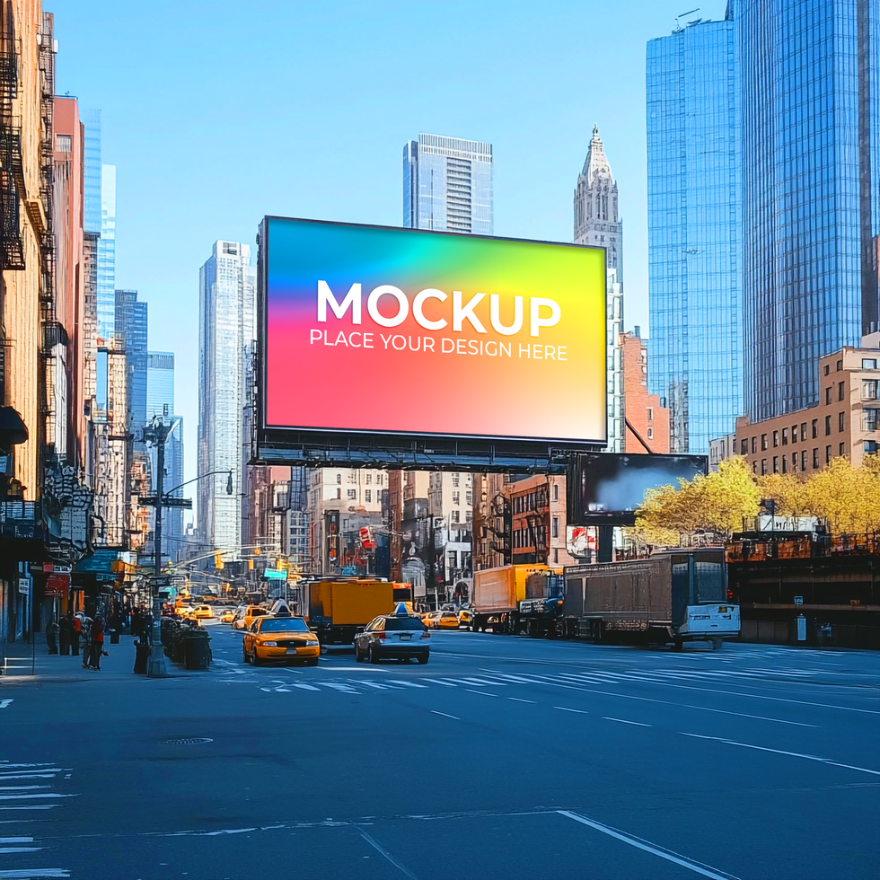 NYC Billboard Mockup Giant Digital Screen Advertising in Times Square psd