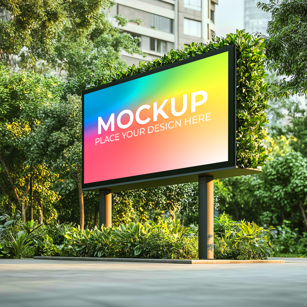 Outdoor Billboard Mockup Vibrant LED Screen Ad Template for City Advertising psd