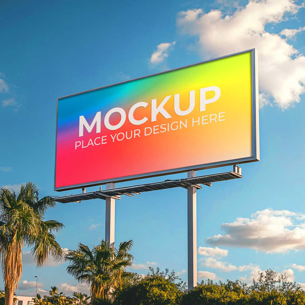 Digital Billboard Mockup in Urban Setting psd