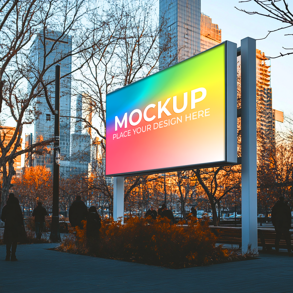 Poster Ad Billboard with Modern City Lights psd