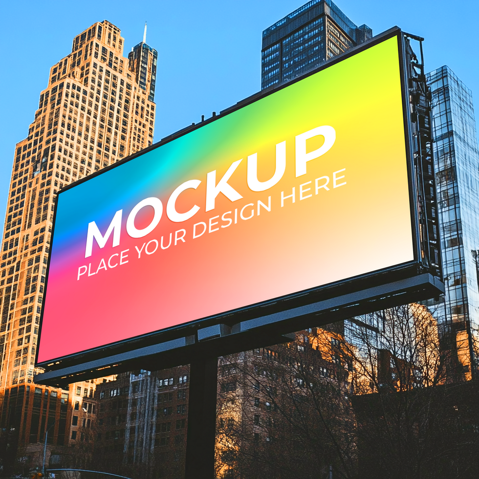 Creative Poster Billboard with Night Appeal psd
