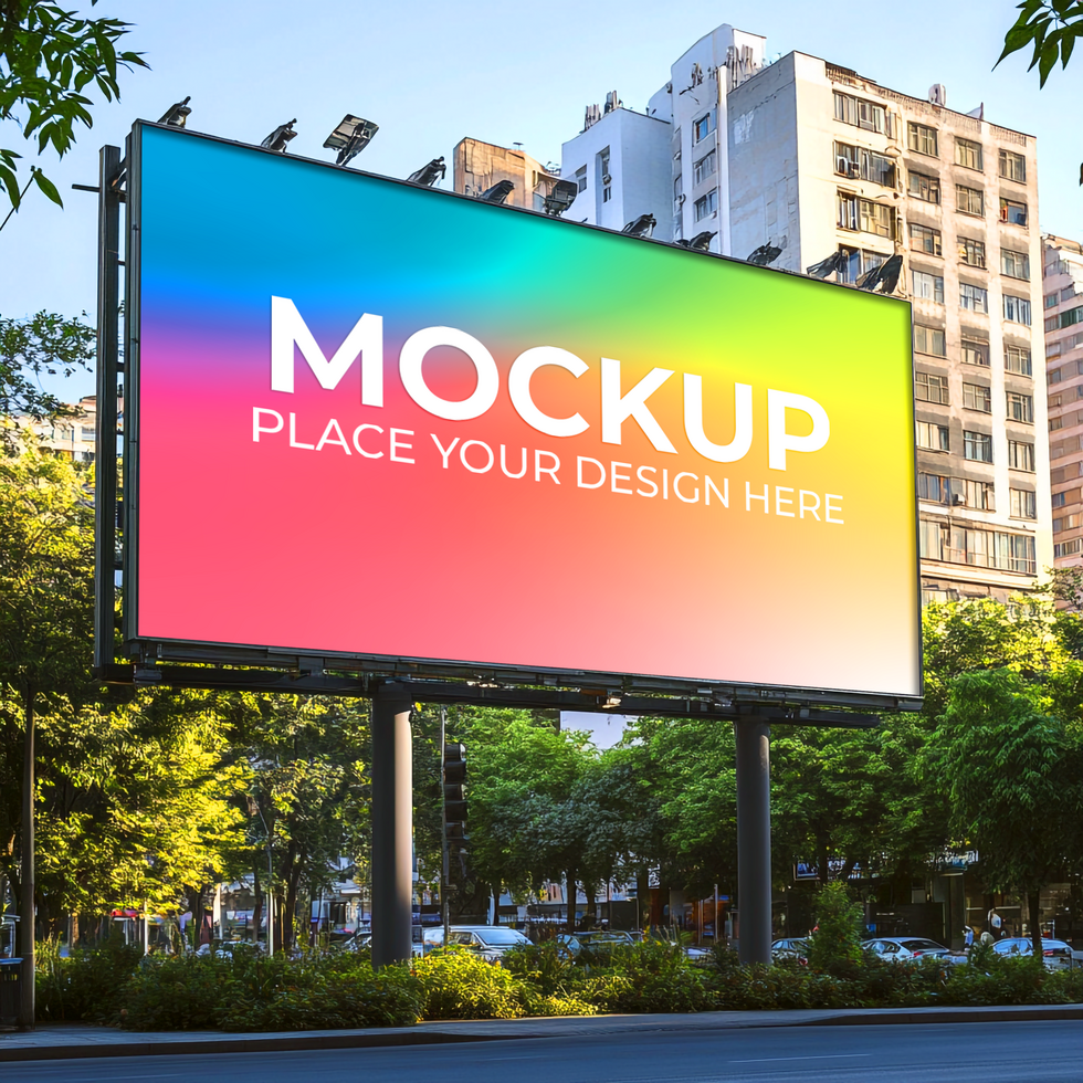 Dynamic Billboard Mockup in Urban Environment psd