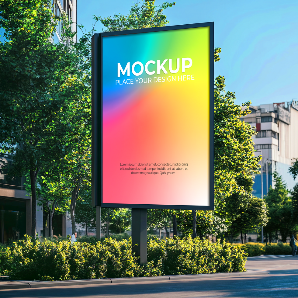 Vibrant City Billboard Mockup Perfect for Advertising Design psd