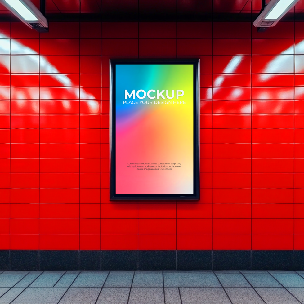 Vibrant Subway Station Poster Mockup Advertise Your Brand psd