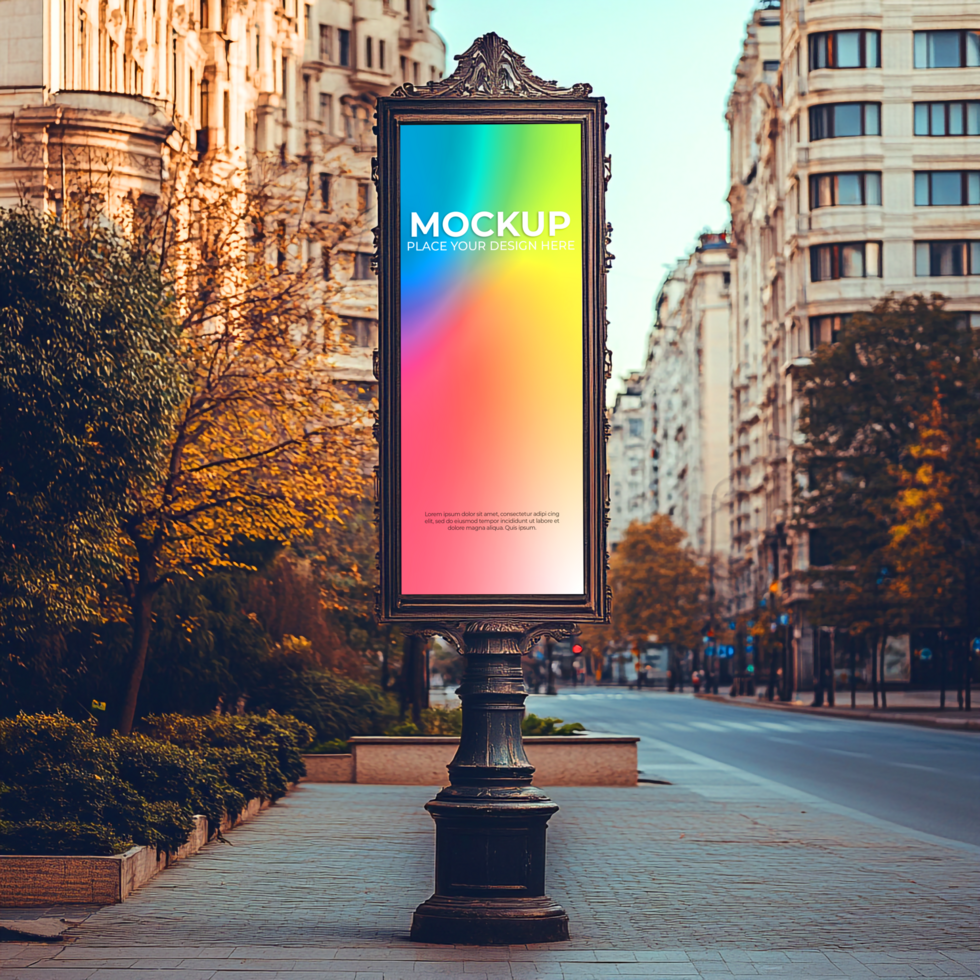 Vibrant City Billboard Mockup Outdoor Advertising in Urban Setting psd
