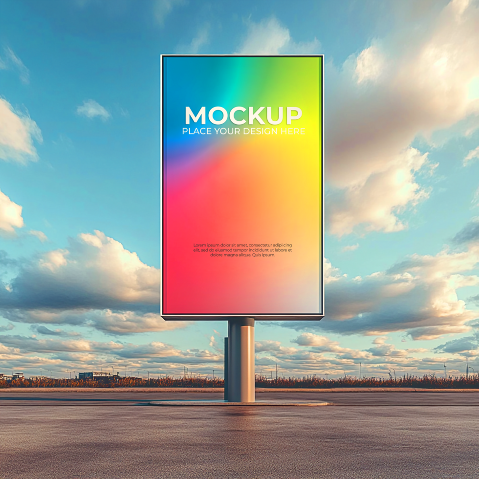 Billboard Mockup Vibrant Design on Outdoor Advertising psd