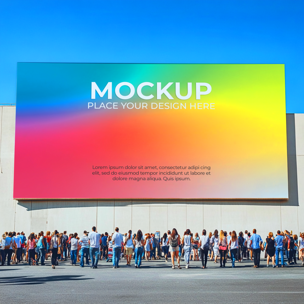 Vibrant Billboard Mockup Large Format Advertising Design psd