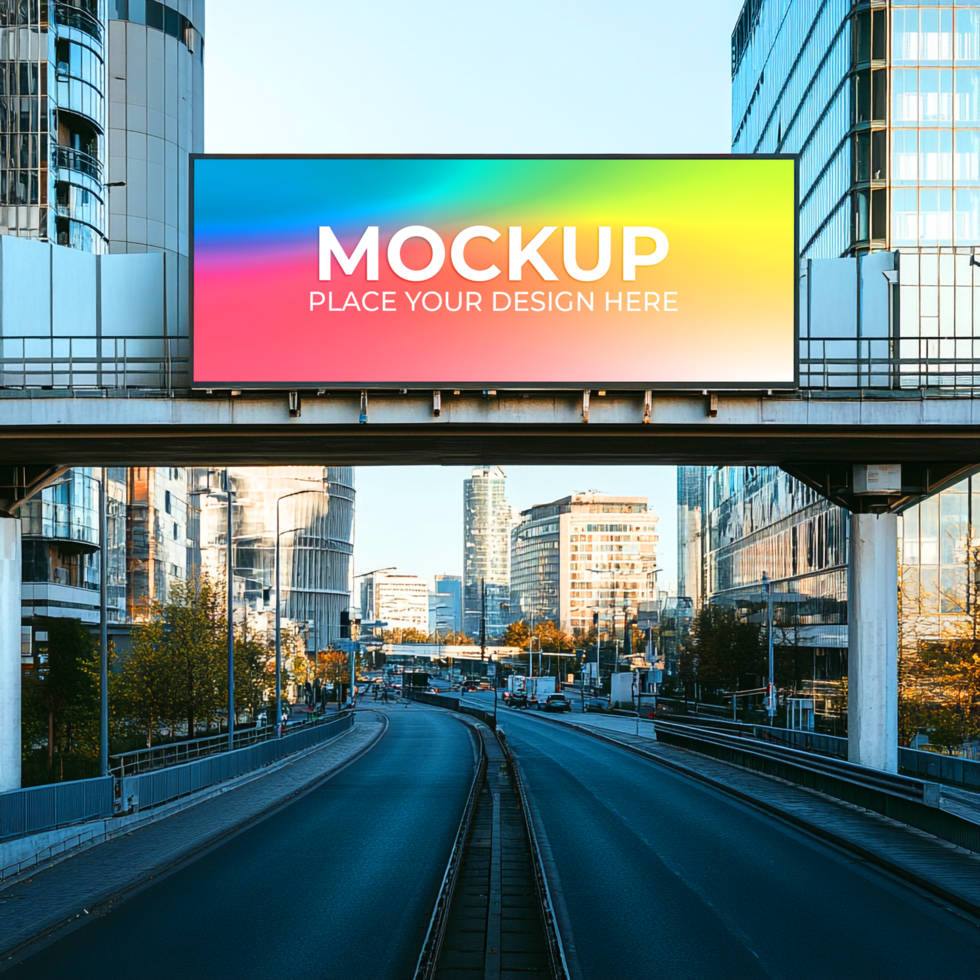 Vibrant City Billboard Mockup Large Format Digital Advertising Display psd