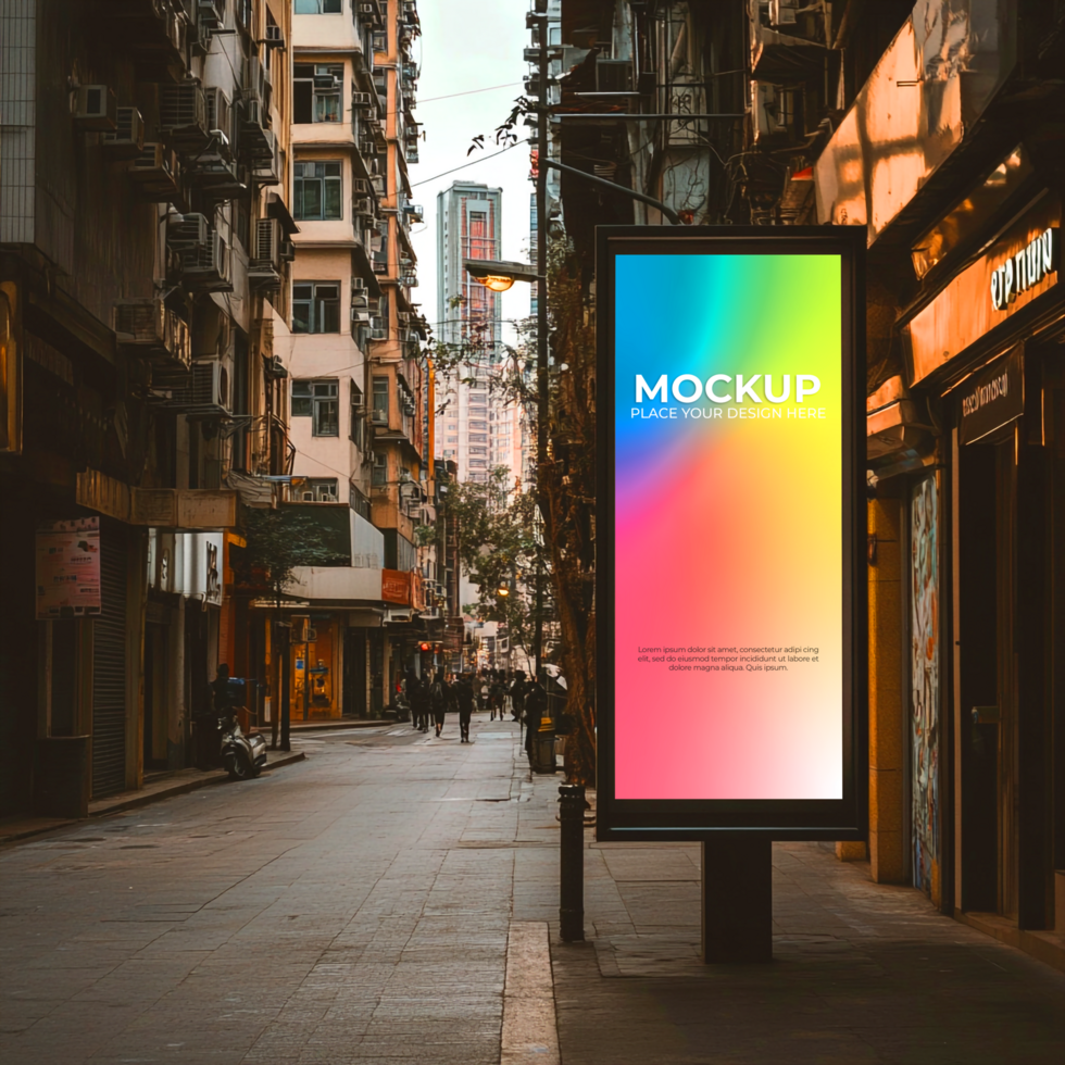 Vibrant Cityscape Billboard Mockup Showcase Your Design psd