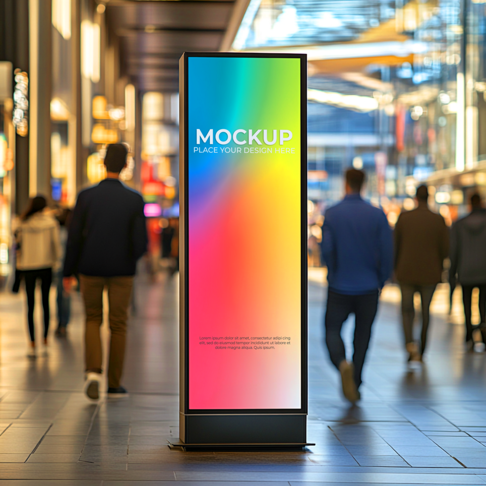 Retail Digital Signage Showcase Your Brand in a Modern Mall Setting psd