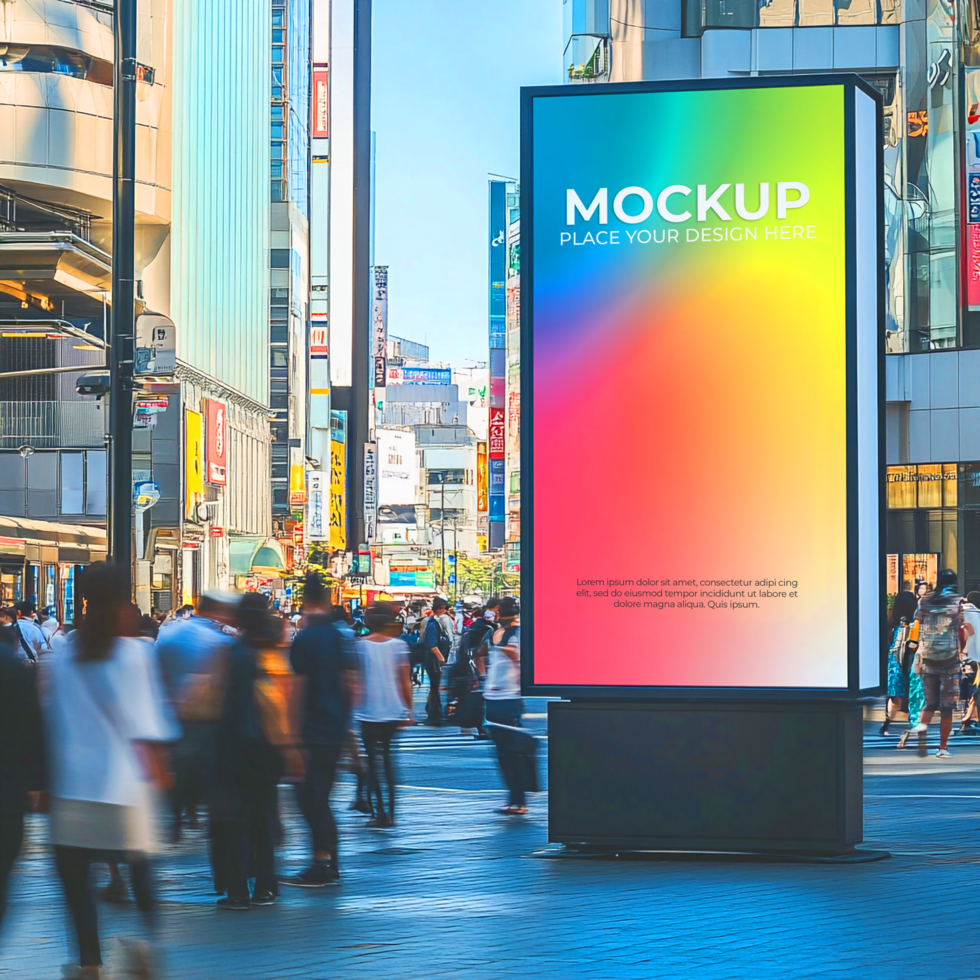 Vibrant City Street Billboard Mockup Advertising in Urban Spaces psd