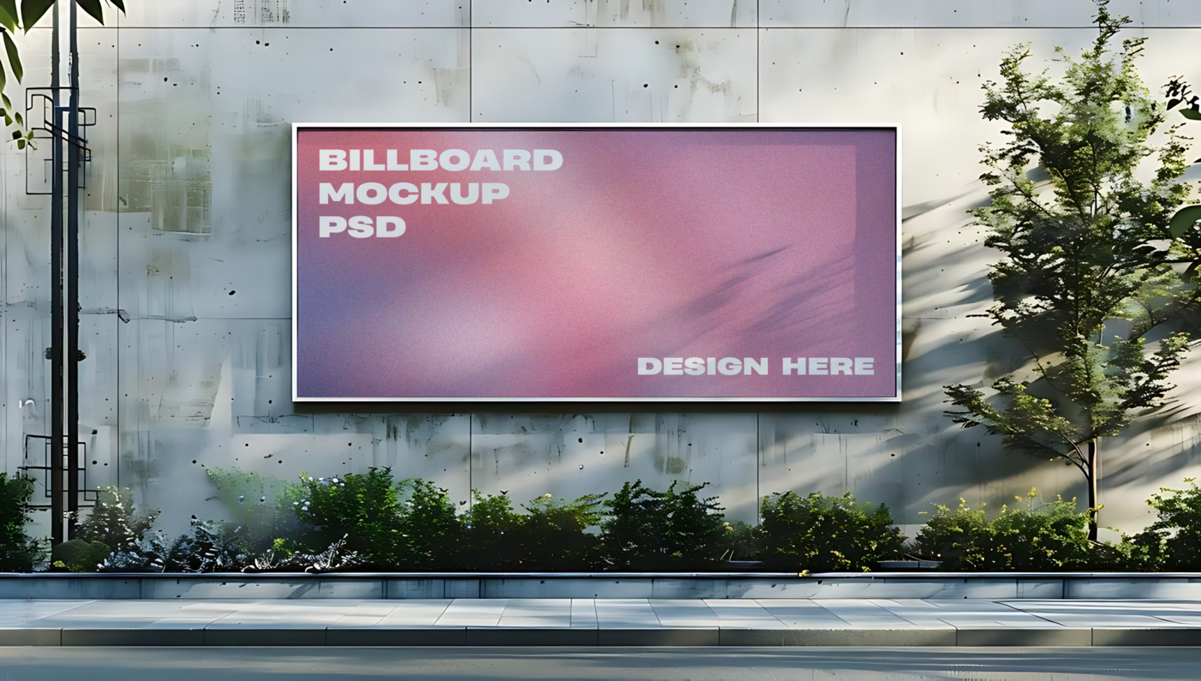 Street Wall Billboard Mockup Modern Outdoor Advertising psd