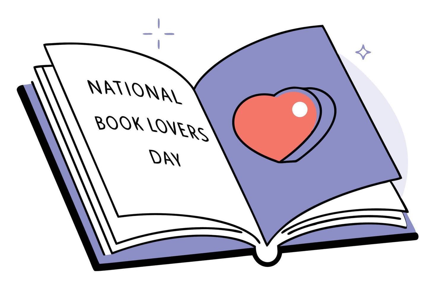 Open book design for national book lovers day celebration vector