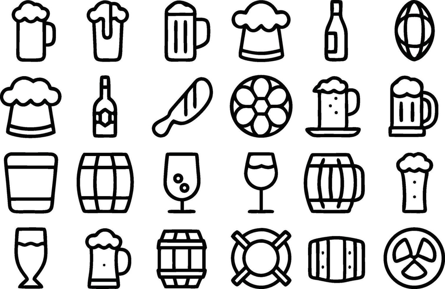 High quality beer mug icon set for pubs and alcohol businesses isolated on transparent background vector